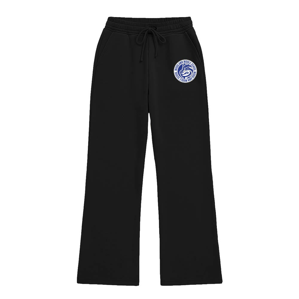 Woodlawn Badge ~ Ladies Fleece Wide Leg Pant ~ Woodlawn Middle School