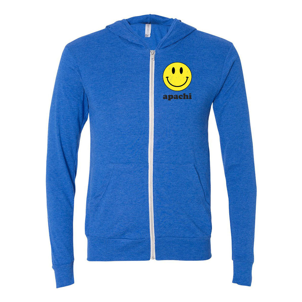 APACHI SMILEY TRILBEND LIGHTWEIGHT ZIP HOODIE ~ juniors and adults ~ classic unisex fit