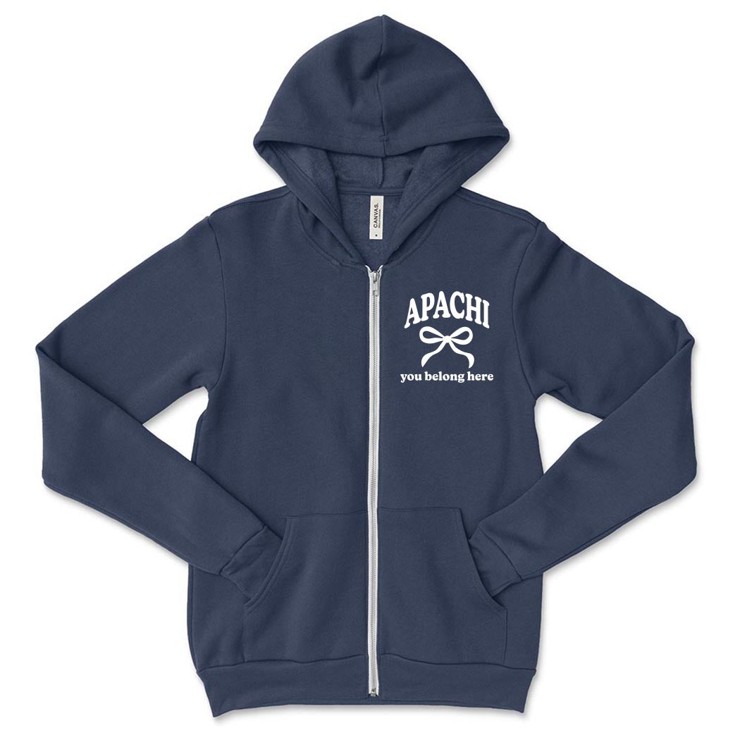 You Belong Here ~ Toddler Sponge Fleece Zip Hoodie ~ Apachi Day Camp