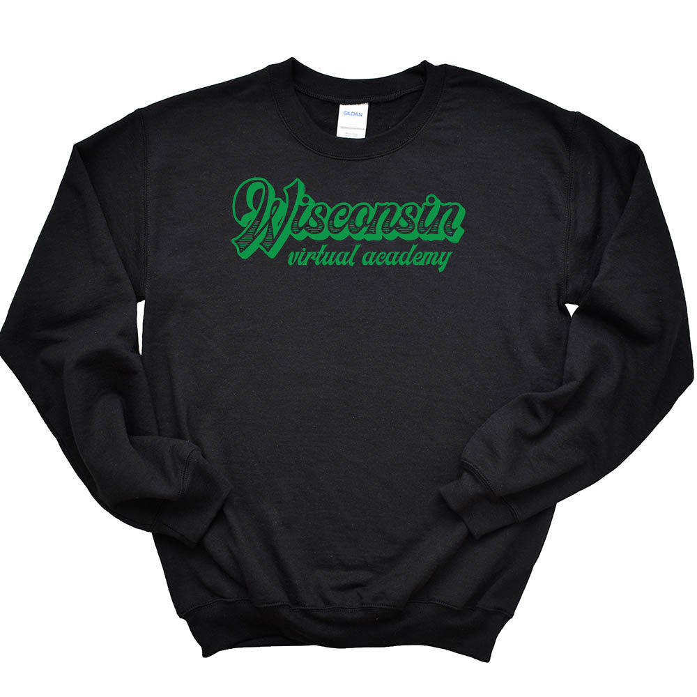 RETRO SCRIPT WISCONSIN VIRTUAL ACADEMY SWEATSHIRT ~ youth and adult ~ classic unisex fit