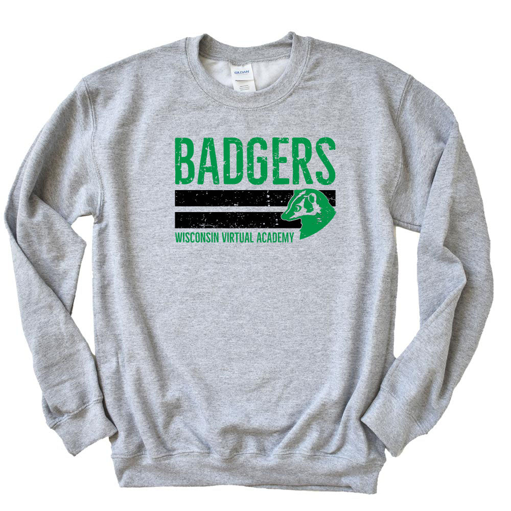 BADGER MASCOT SWEATSHIRT ~ youth and adult ~ classic unisex fit