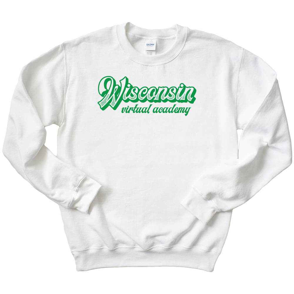 RETRO SCRIPT WISCONSIN VIRTUAL ACADEMY SWEATSHIRT ~ youth and adult ~ classic unisex fit