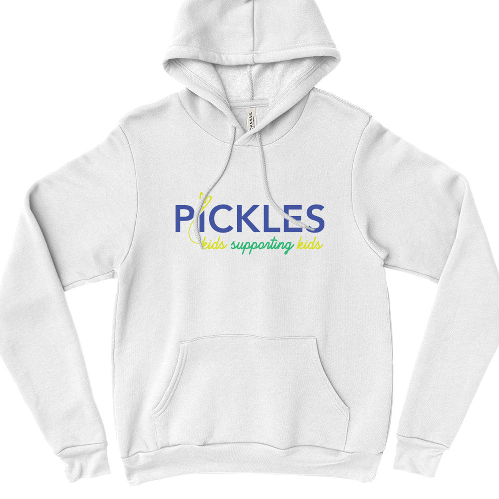 PICKLES   white unisex fleece hoodie   classic fit - humanKIND