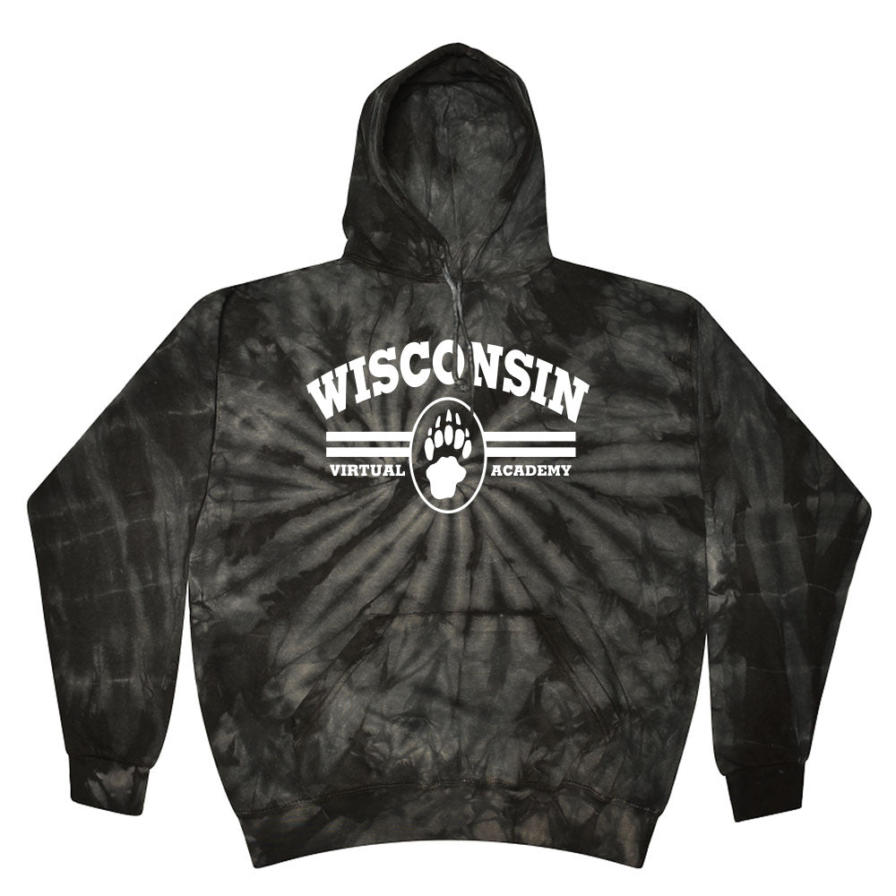 TIE DYE HOODIE WISCONSIN VIRTUAL ACADEMY ~ youth and adult ~ classic unisex fit