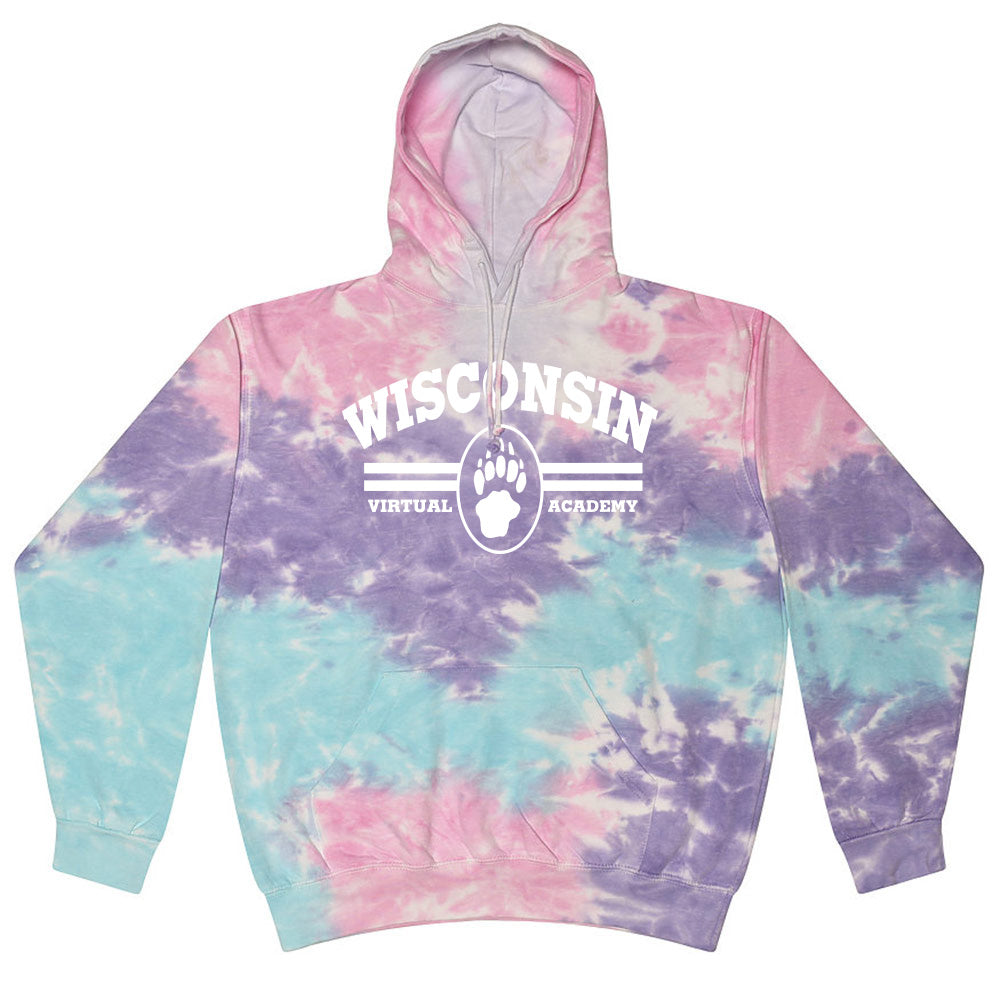 TIE DYE HOODIE ~ WISCONSIN VIRTUAL ACADEMY ~ youth & adult ~ classic unisex fit