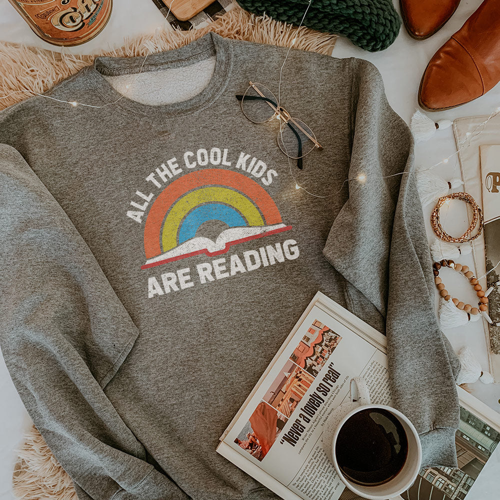 ALL THE COOL KIDS ARE READING SWEATSHIRT ~ youth & adult ~ classic unisex fit
