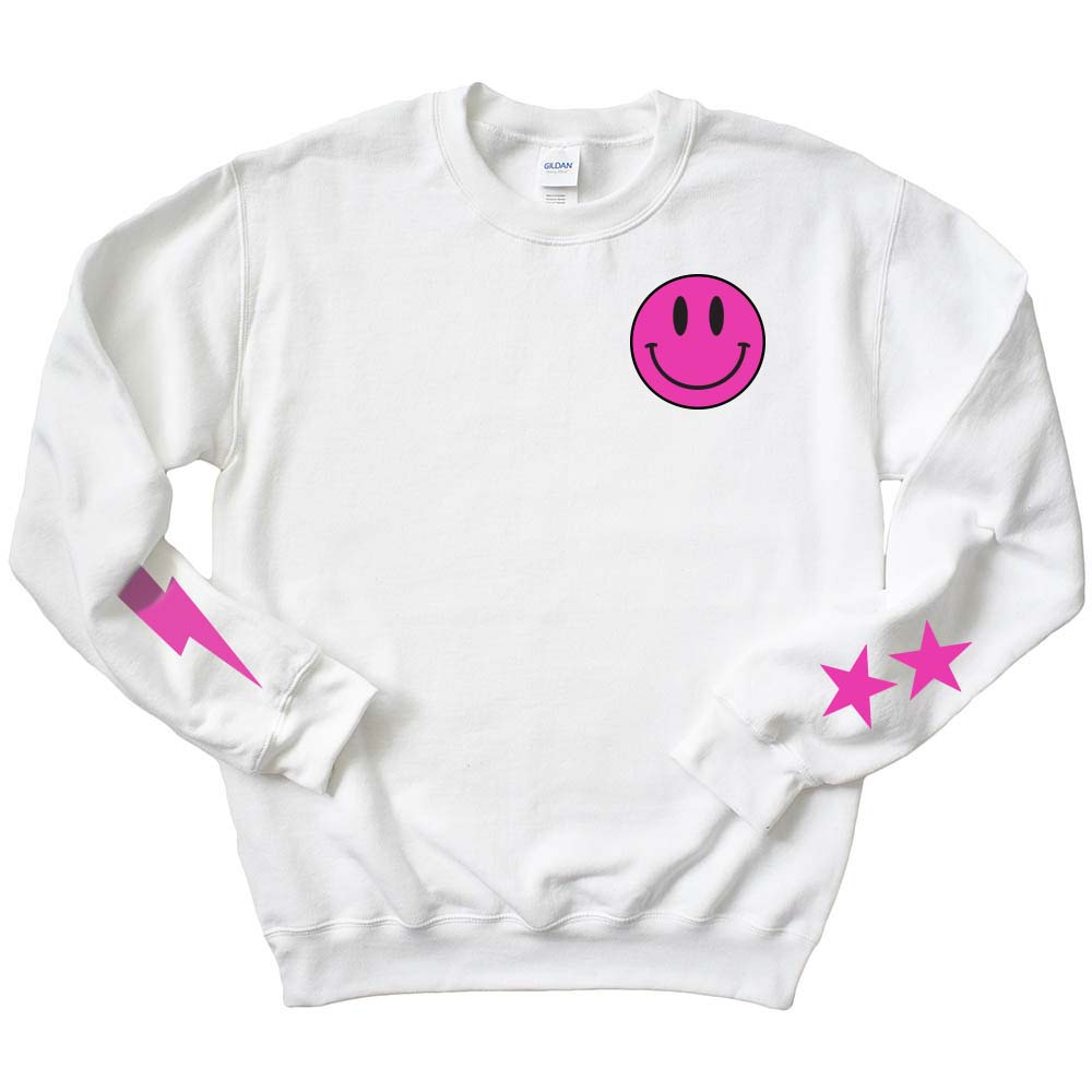 y2k-millenial-gen-z-aesthetic-pink-smiley-stars-lighting-bolts-cute-unisex-sweatshirt