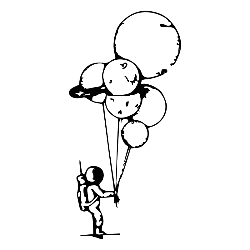 DESIGN: ASTRONAUT WITH PLANET BALLOONS