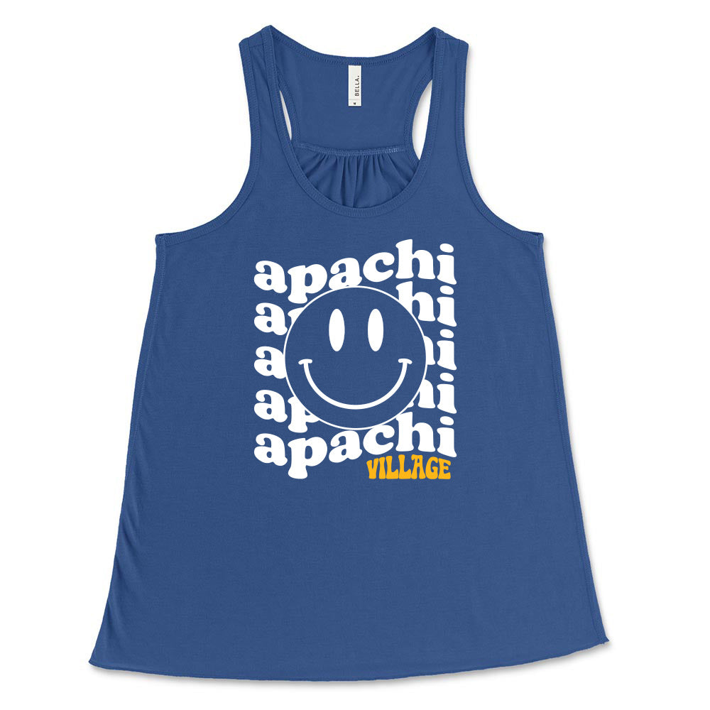 APACHI VILLAGE WAVY SMILEY FLOWY TANK ~ classic unisex fit