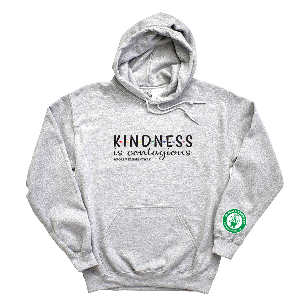KINDNESS IS CONTAGIOUS UNISEX HOODIE ~ APOLLO ELEMENTARY ~ adult ~ classic fit