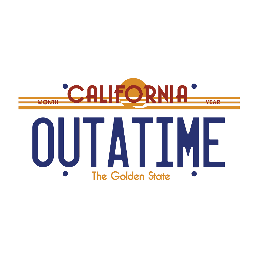 DESIGN: BACK TO THE FUTURE-OUTATIME LICENSE PLATE