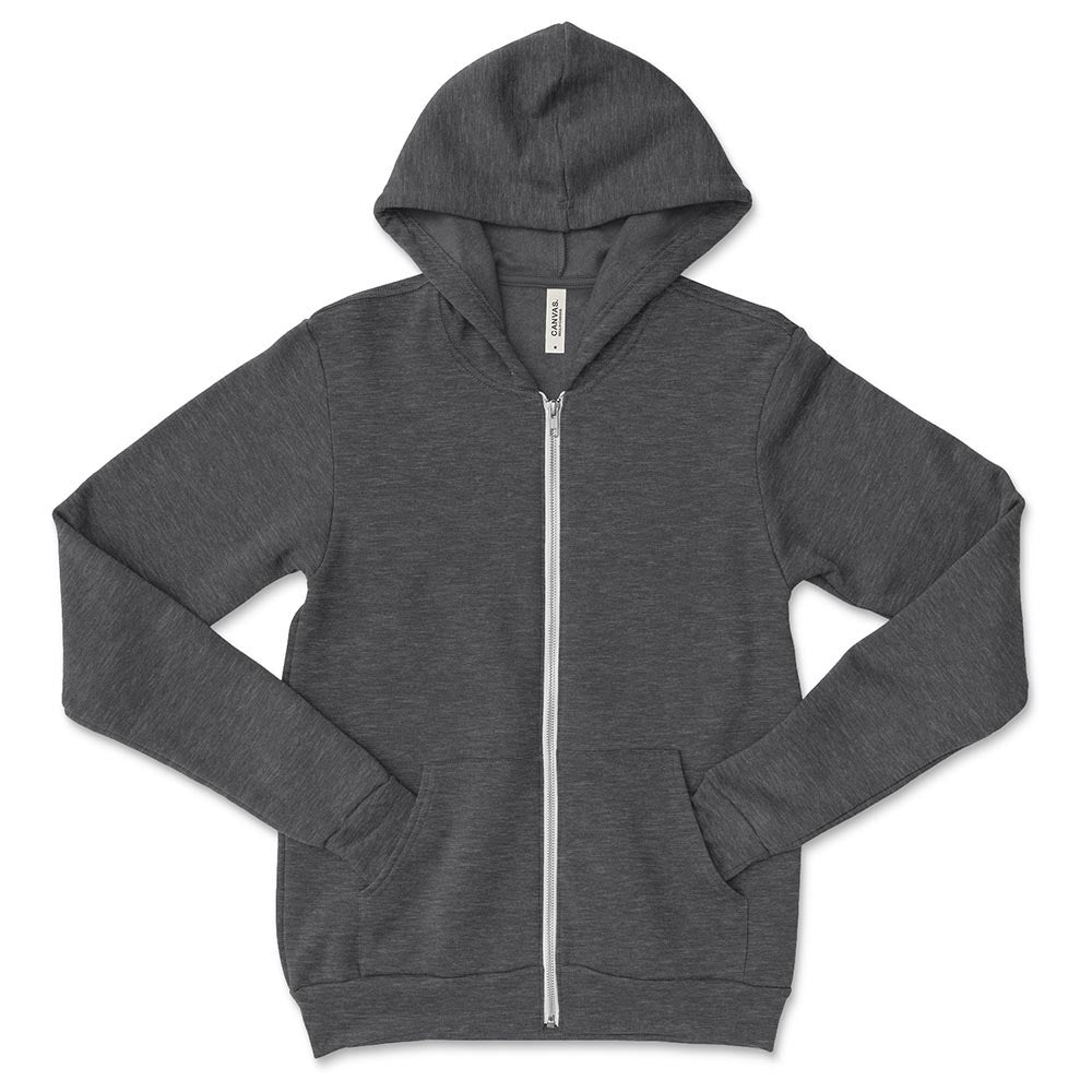 BELLA + CANVAS YOUTH FULL ZIP HOODIE <br />classic fit - humanKIND shop with a purpose