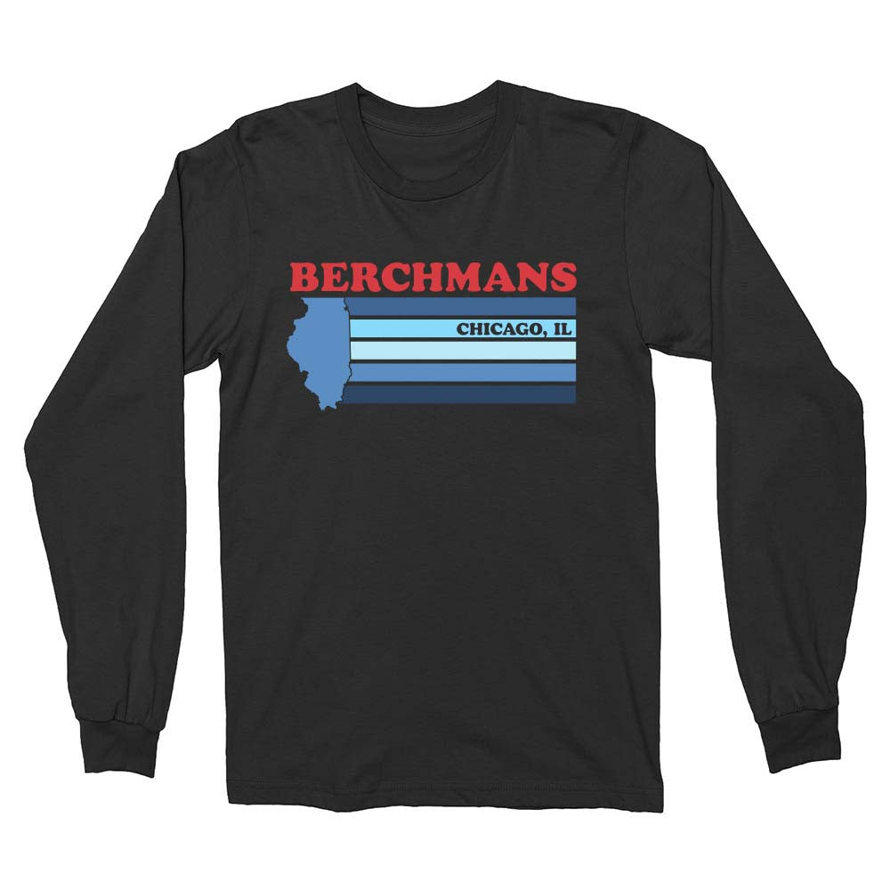 RETRO CHICAGO LONG SLEEVE TEE ~ ST. JOHN BERCHMANS ~ youth & adult ~ classic unisex fit