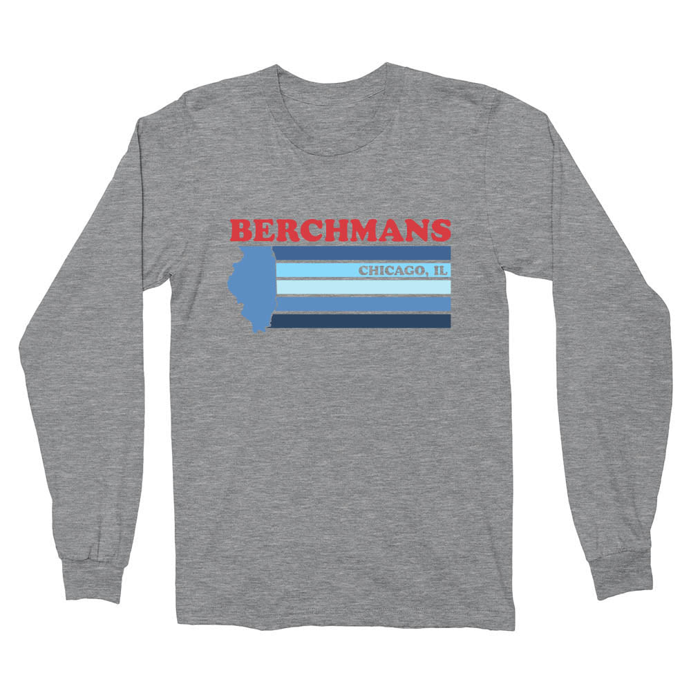 RETRO CHICAGO LONG SLEEVE TEE ~ ST. JOHN BERCHMANS ~ youth & adult ~ classic unisex fit