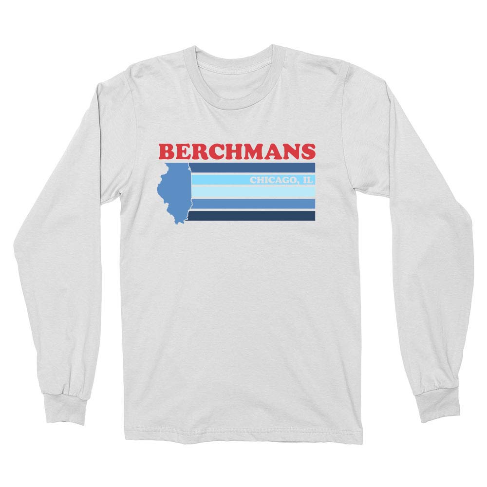 RETRO CHICAGO LONG SLEEVE TEE ~ ST. JOHN BERCHMANS ~ youth & adult ~ classic unisex fit