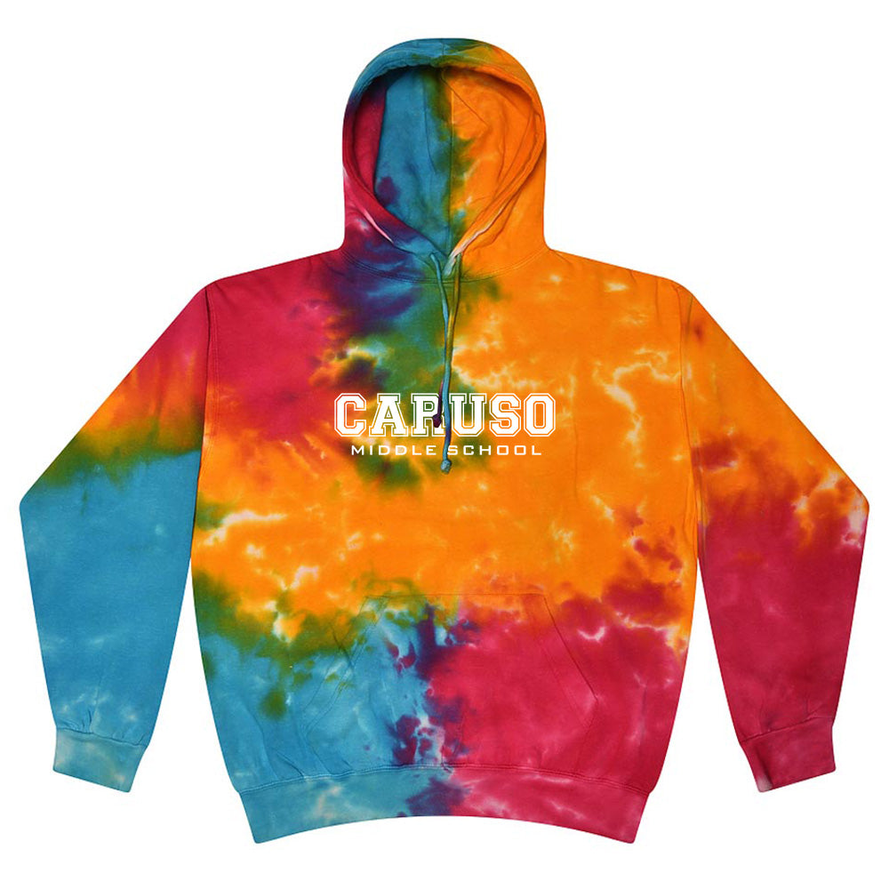 CARUSO COLLEGIATE UNISEX TIE DYE HOODIE ~ CARUSO MIDDLE SCHOOL ~ youth & adult ~ classic fit