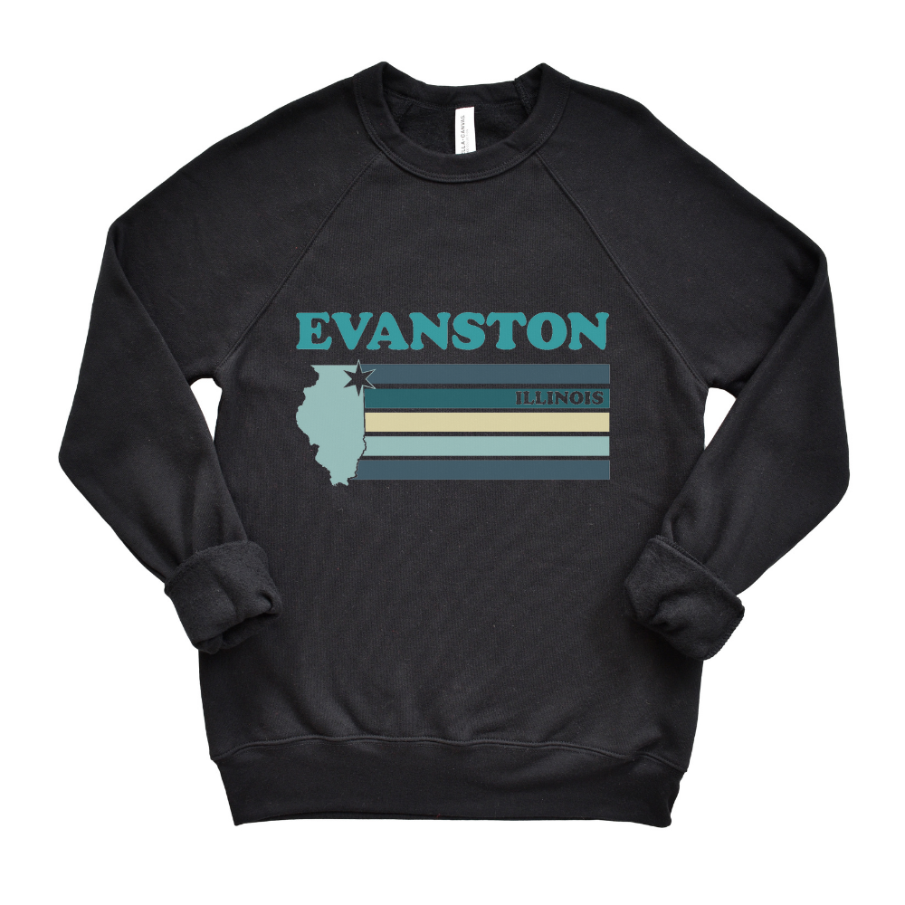 evanston-il-retro-city-illinois-cute-crewneck-sweatshirt-black