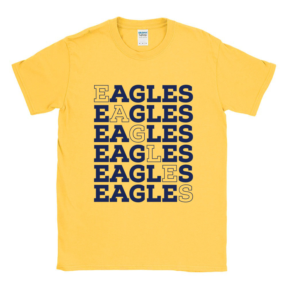 EAGLES DIAGONAL REPEATER TEE ~ SUNSET RIDGE SCHOOL ~ youth & adult ~ classic unisex fit