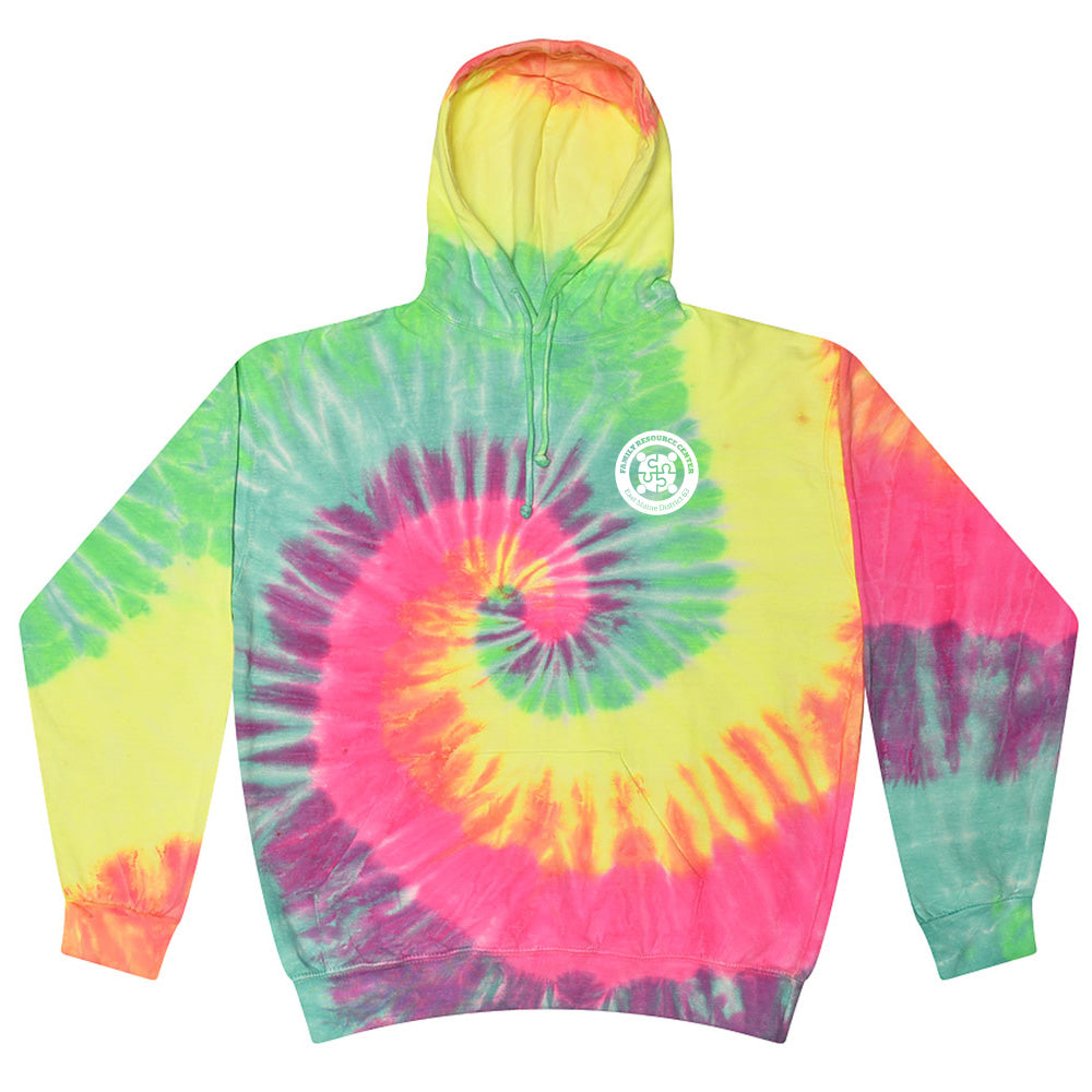 FAMILY RESOURCE CENTER UNISEX TIE DYE HOODIE ~ Dyenomite ~ classic fit