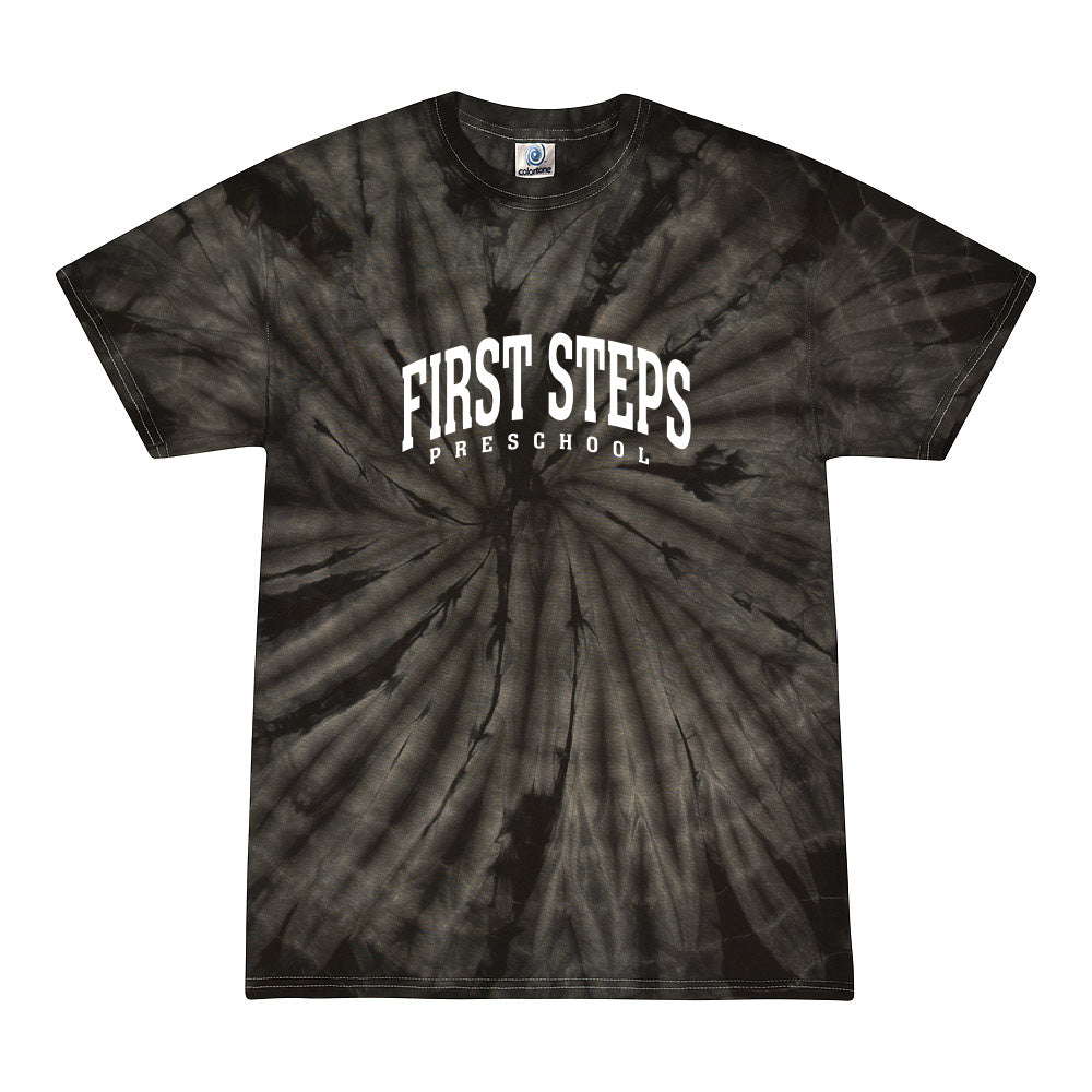 EXTENDED ARC TIE DYE COTTON TEE ~ FIRST STEPS PRESCHOOL ~ classic fit