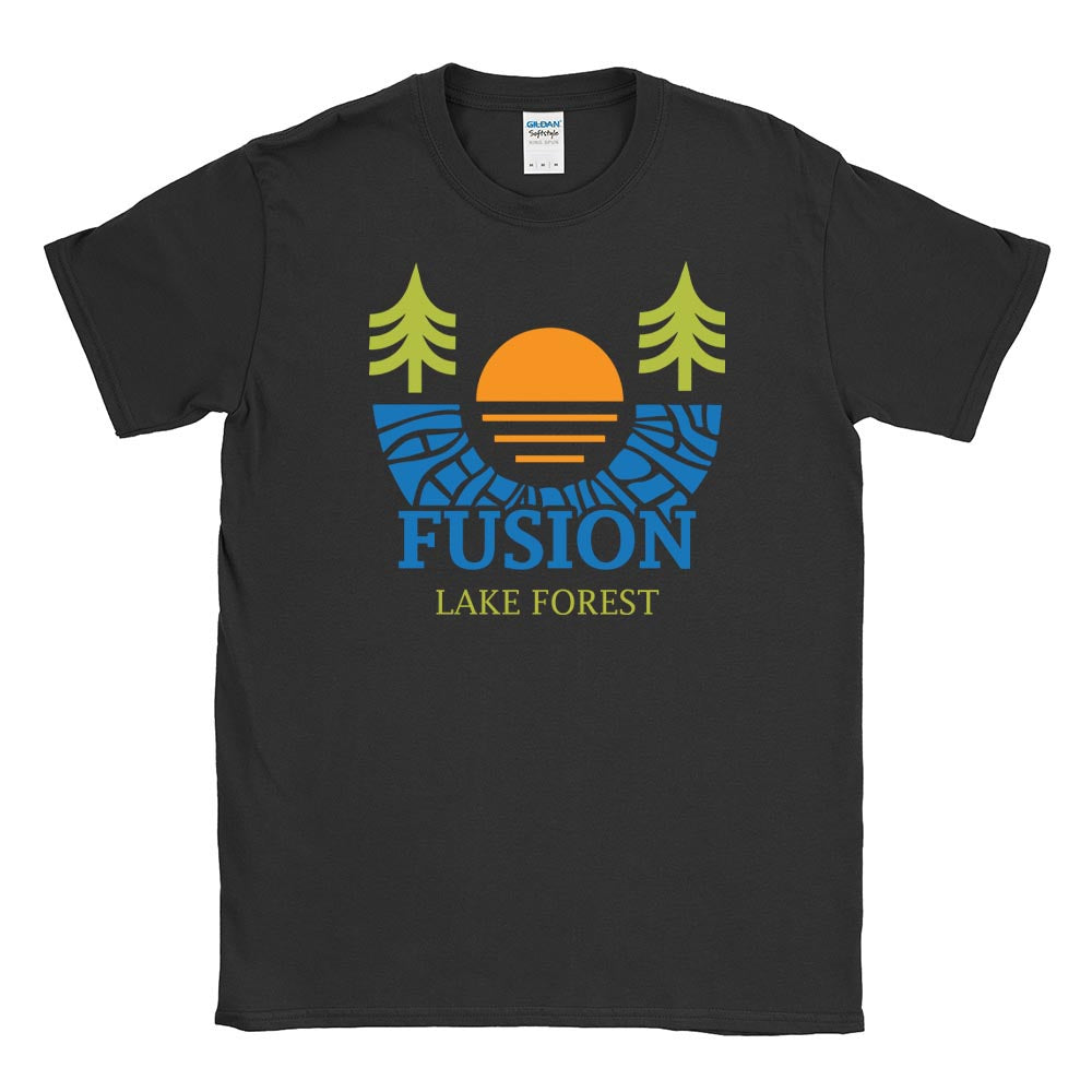 SUNSET UNISEX COTTON SOFTSTYLE TEE ~ FUSION ACADEMY LAKE FOREST ~ classic fit