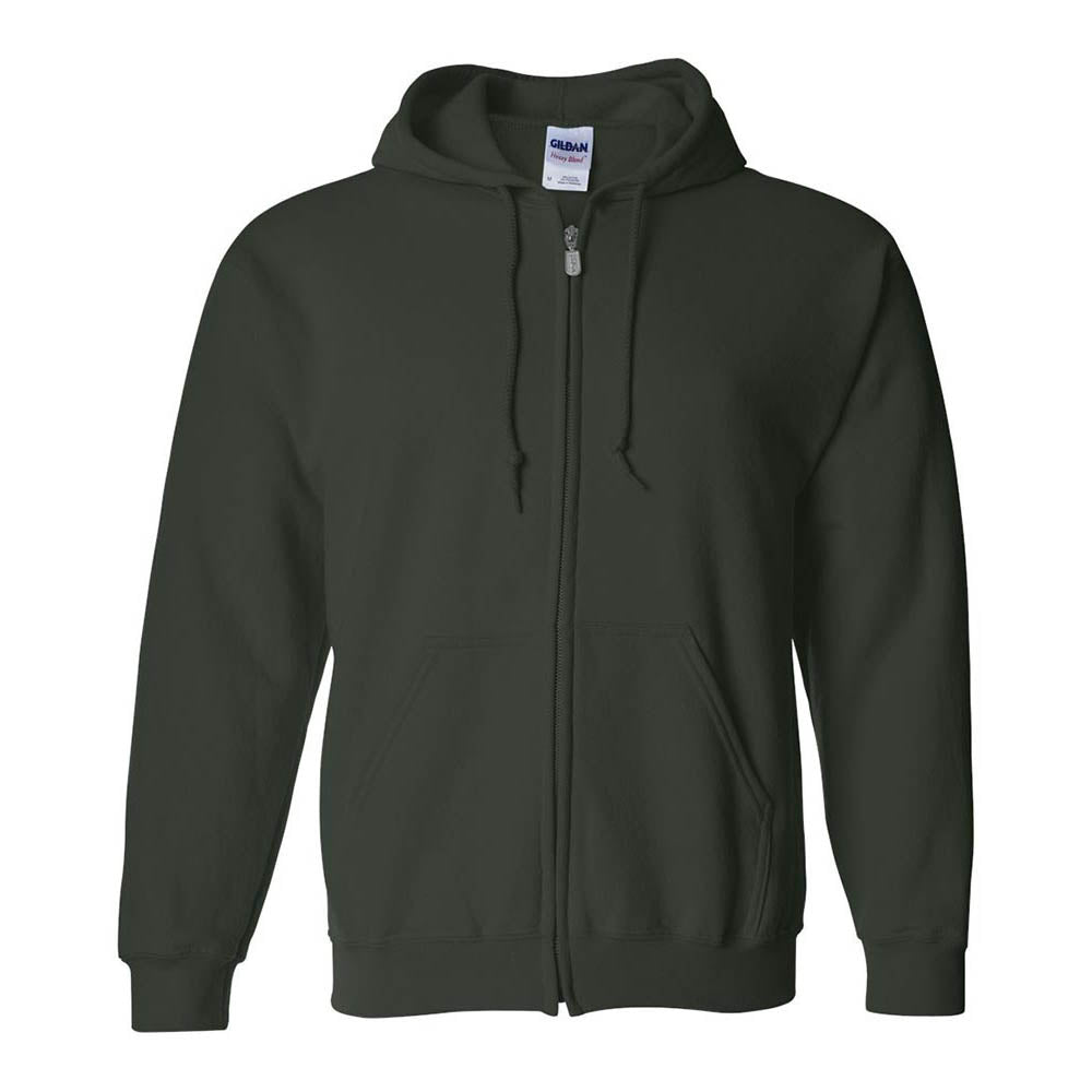 Custom New Trier High School Spirit Wear unisex zip hoodie classic fit forest green