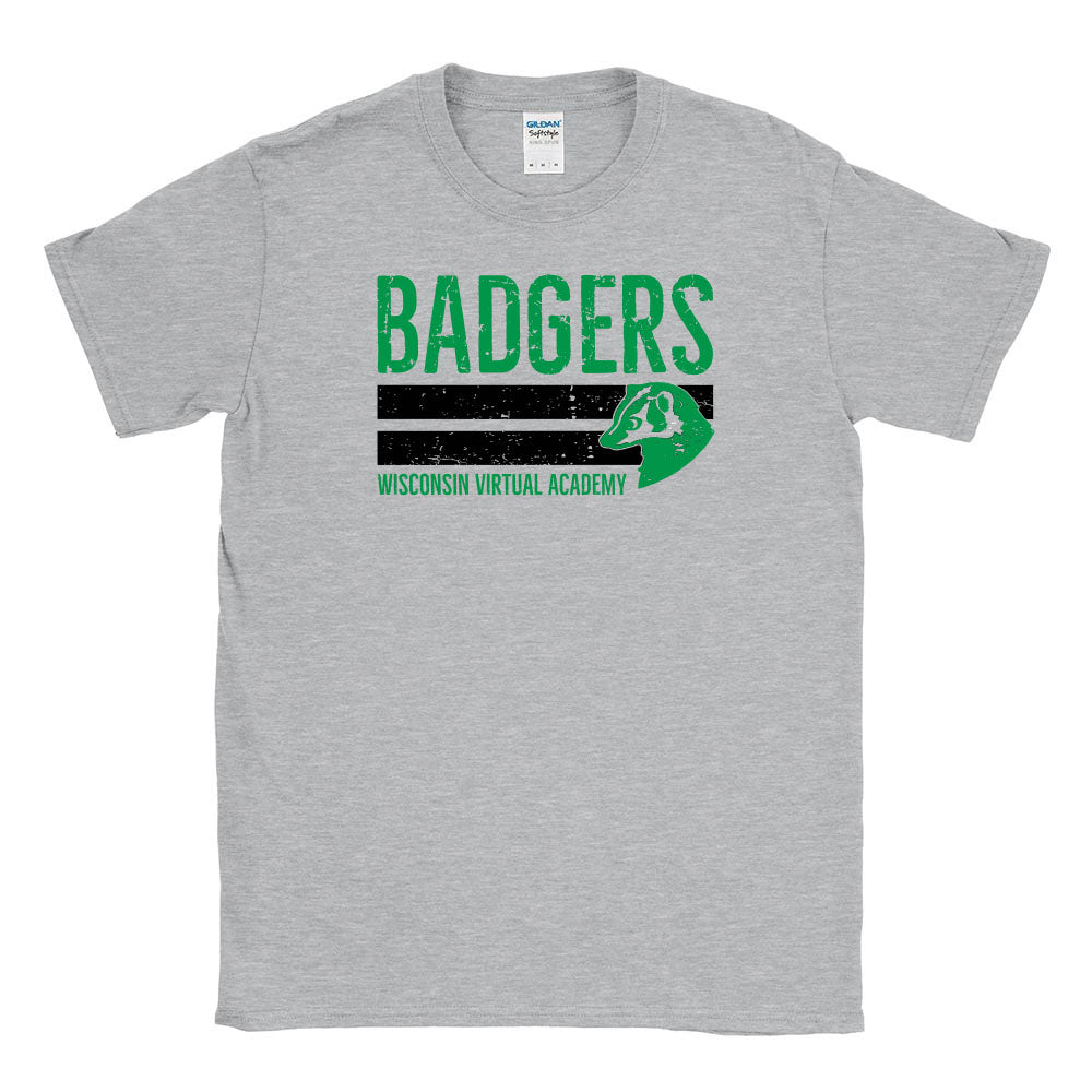 BADGERS MASCOT TEE ~ WISCONSIN VIRTUAL ACADEMY ~ youth & adult ~ classic unisex fit
