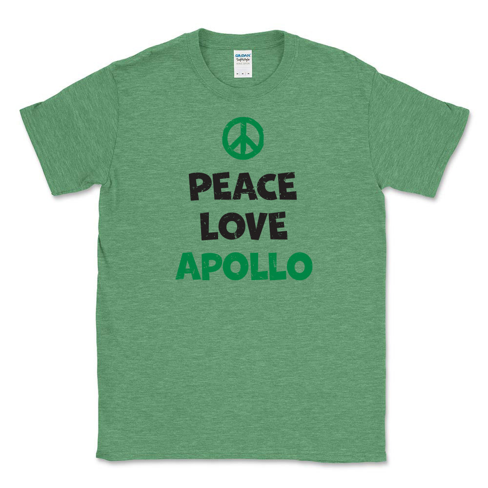 PEACE LOVE UNISEX COTTON SOFTSTYLE TEE ~ APOLLO ELEMENTARY ~ youth & adult ~ classic fit