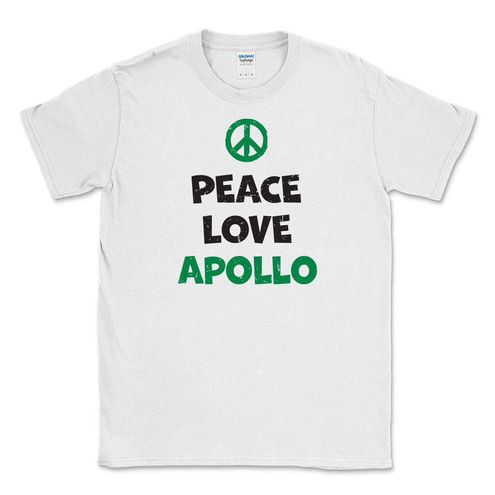 PEACE LOVE APOLLO ELEMENTARY SCHOOL UNISEX COTTON SOFTSTYLE TEE <br>classic fit