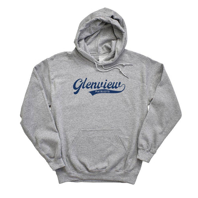 GLENVIEW PATRIOTS SCRIPT HOODIE ~ GLENVIEW PATRIOTS ~ youth and adult ~ classic fit