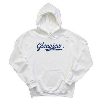 GLENVIEW PATRIOTS SCRIPT HOODIE ~ GLENVIEW PATRIOTS ~ youth and adult ~ classic fit