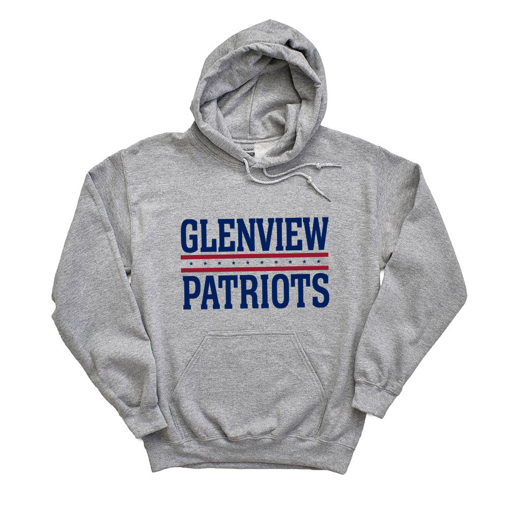 GLENVIEW BASEBALL STARS AND STRIPES HOODIE ~ youth and adult ~ classic fit
