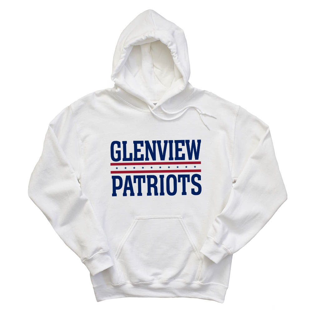 GLENVIEW BASEBALL STARS AND STRIPES HOODIE ~ youth and adult ~ classic fit