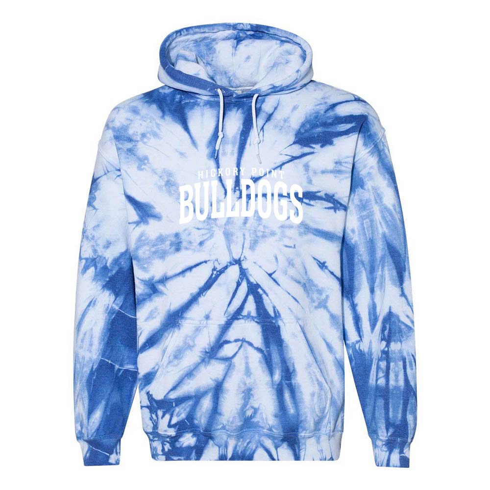 BULLDOGS TIE DYE HOODIE ~ youth and adult ~ classic unisex fit