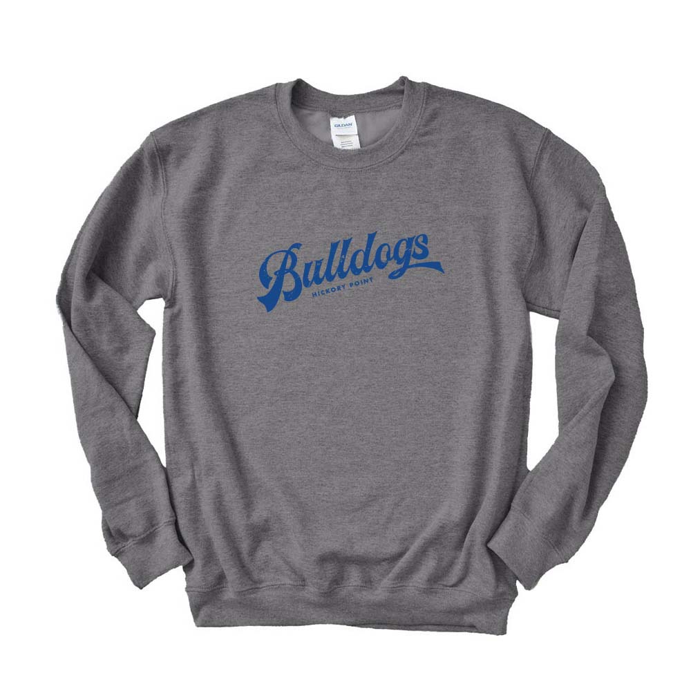 BULLDOGS RETRO SCRIPT SWEATSHIRT ~ HICKORY POINT ELEMENTARY SCHOOL ~ toddler, youth & adult ~ classic unisex fit