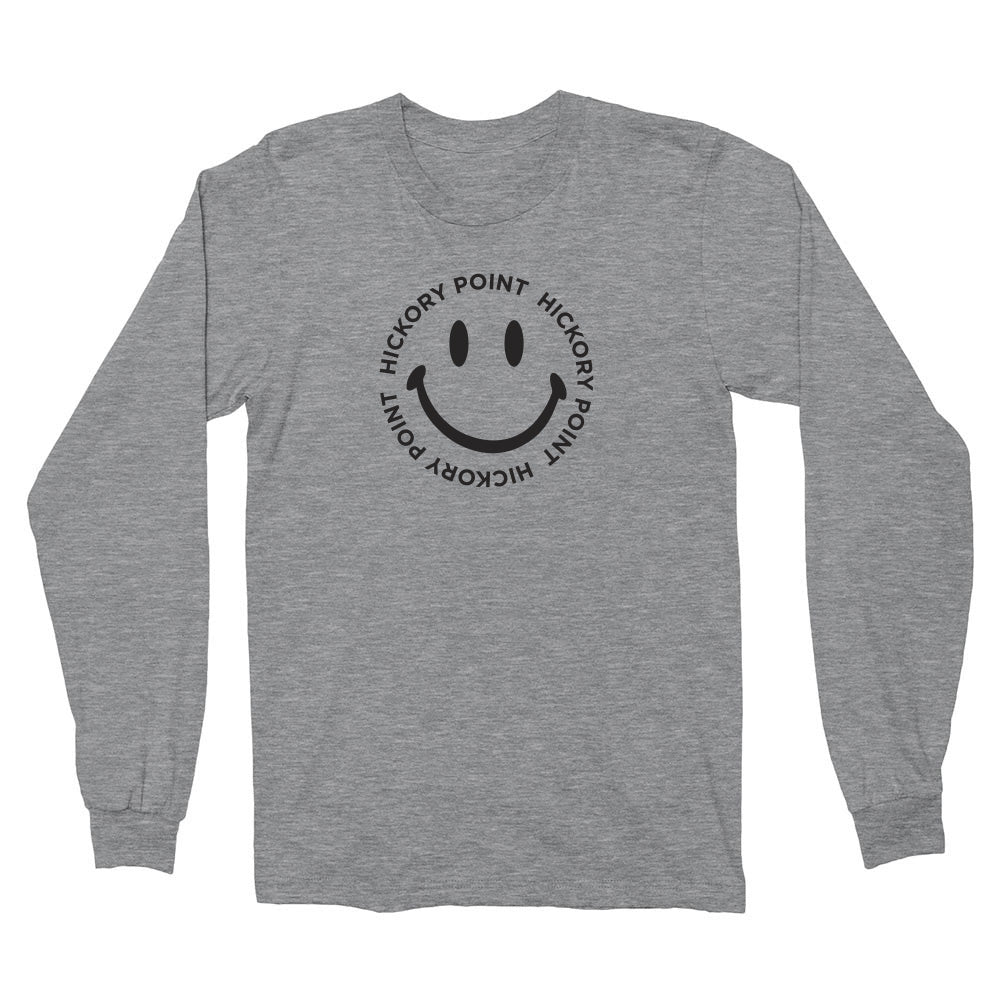 HICKORY POINT SMILEY LONG SLEEVE TEE  ~  youth and adult  ~ boxy fit