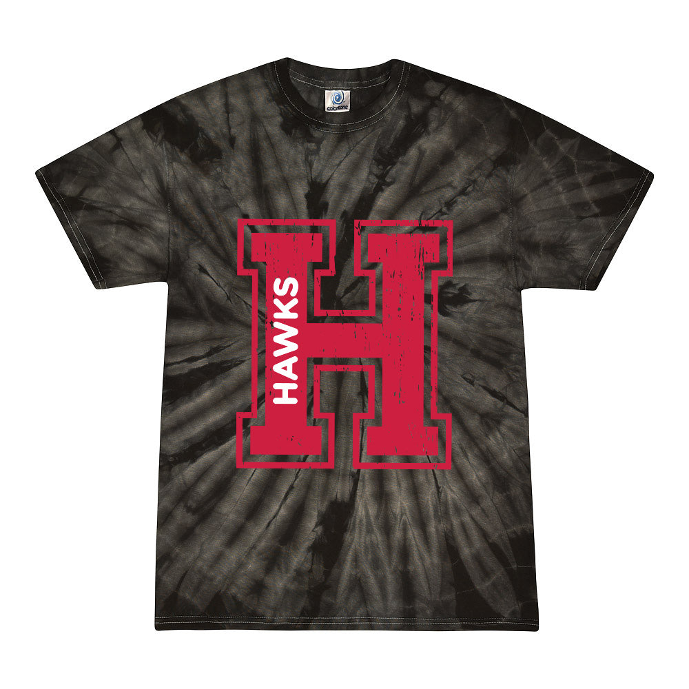 H HAWKS TIE DYE TEE ~ HENKING ELEMENTARY ~ toddler, youth & adult ~ classic unisex fit