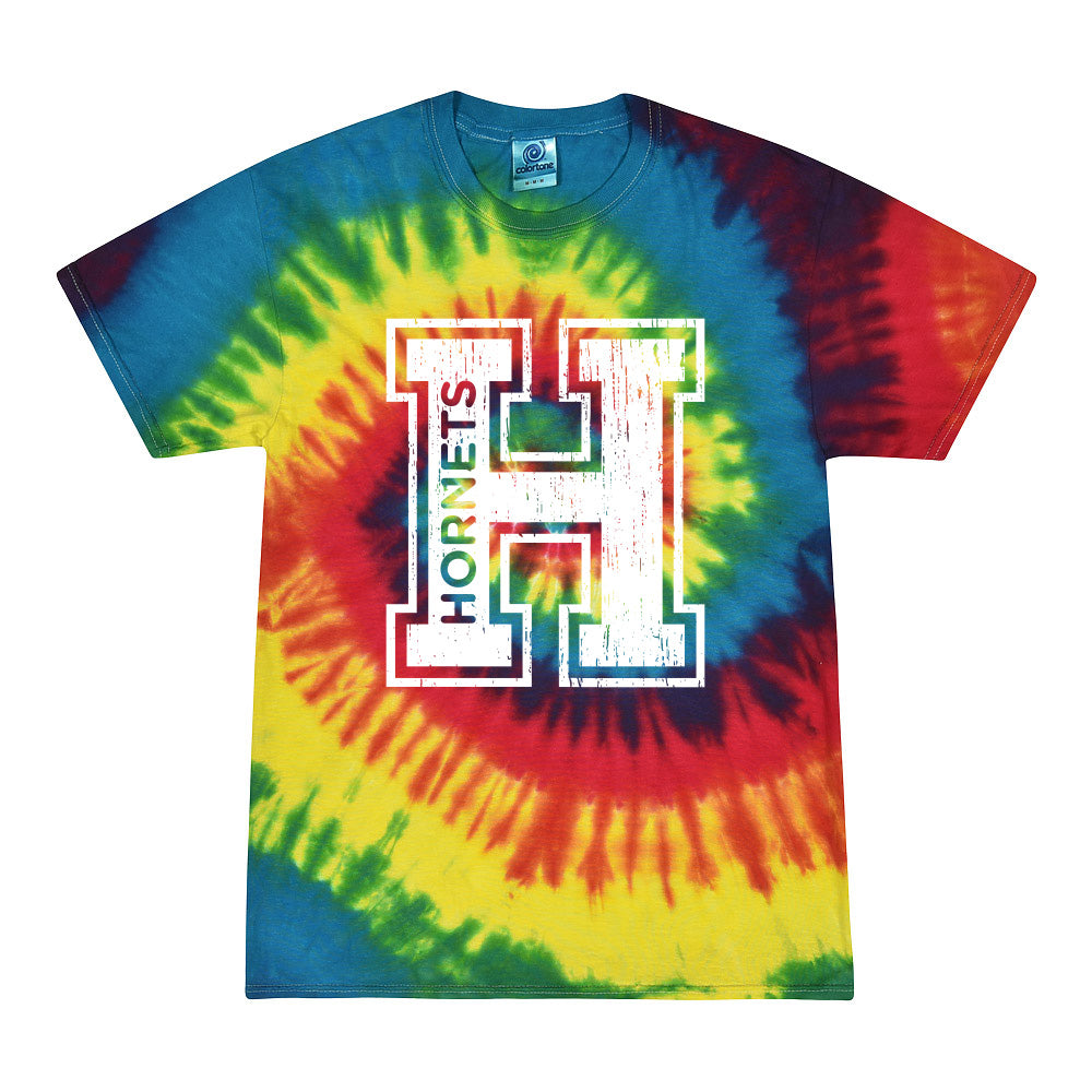 H HORNETS TIE DYE TEE ~ HOFFMAN ELEMENTARY SCHOOL ~ youth & adult ~ classic unisex fit