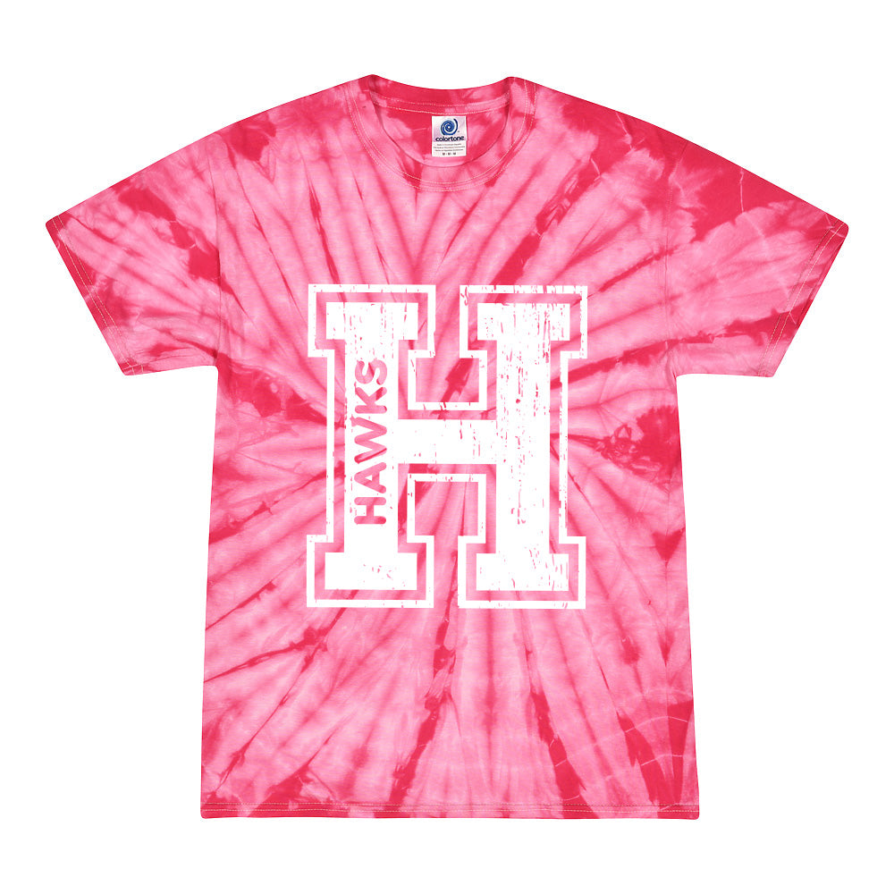 H HAWKS TIE DYE TEE ~ HENKING ELEMENTARY ~ toddler, youth & adult ~ classic unisex fit
