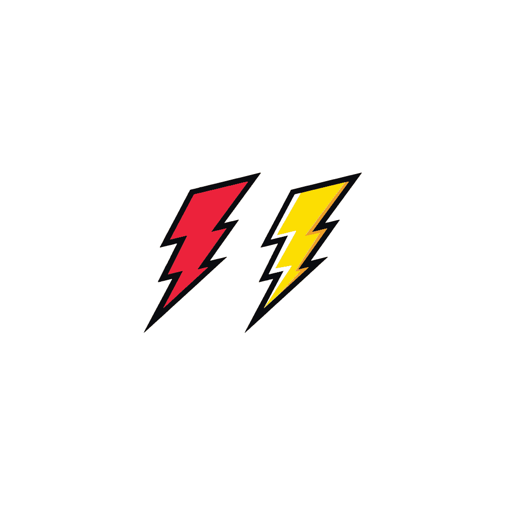 DESIGN: LIGHTNING BOLTS-RED AND YELLOW