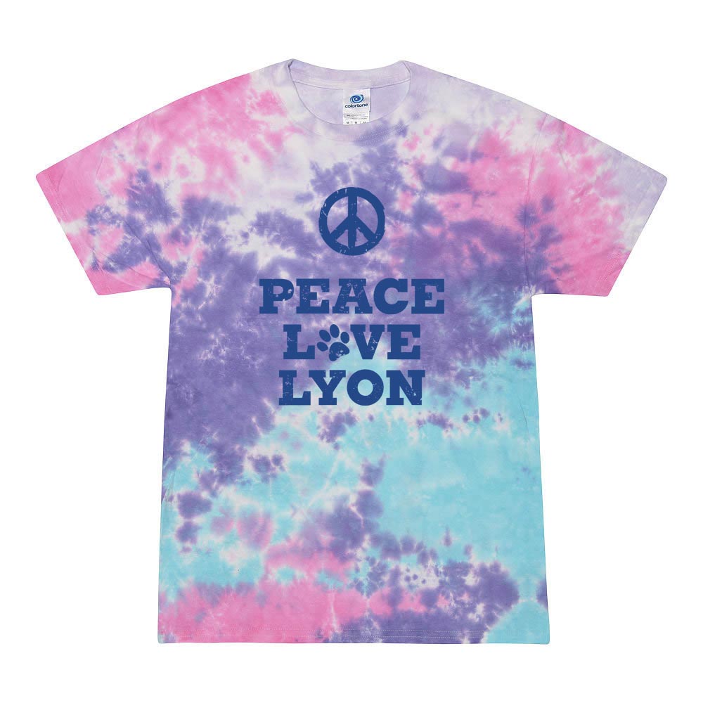 PEACE LOVE TIE DYE TEE ~ LYON ELEMENTARY SCHOOL ~ youth & adult ~ classic unisex fit