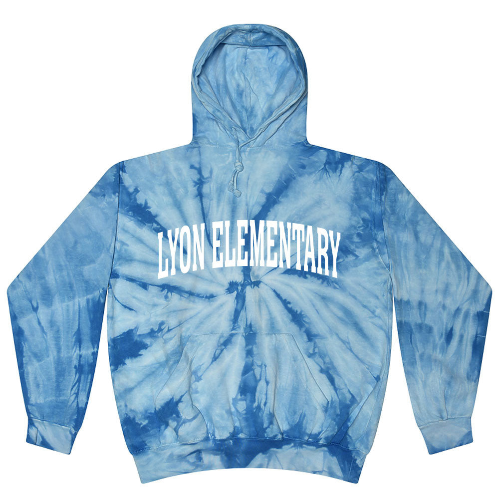LYON ELEMENTARY ARC TIE DYE HOODIE ~ youth and adult ~ classic unisex fit