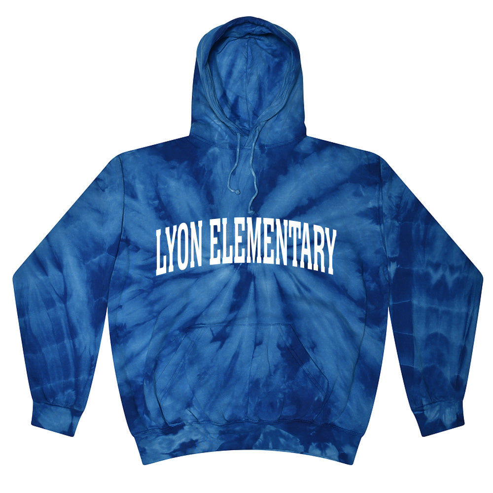 LYON ELEMENTARY ARC TIE DYE HOODIE ~ youth and adult ~ classic unisex fit