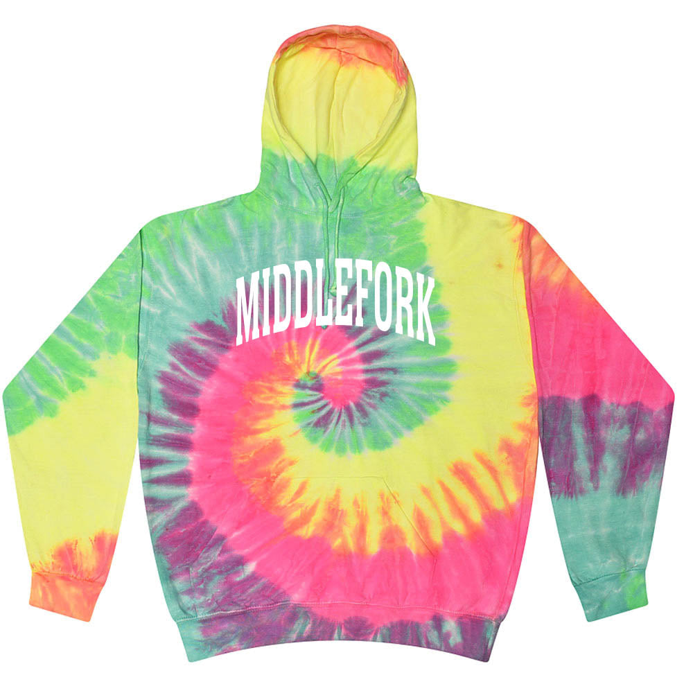 EXTENDED ARC TIE DYE HOODIE ~ MIDDLEFORK ELEMENTARY ~ youth & adult ~ classic unisex fit