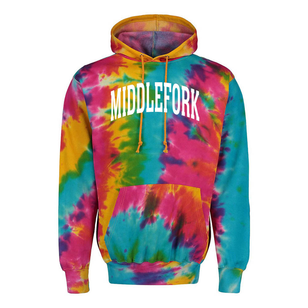 EXTENDED ARC TIE DYE HOODIE ~ MIDDLEFORK ELEMENTARY ~ youth & adult ~ classic unisex fit