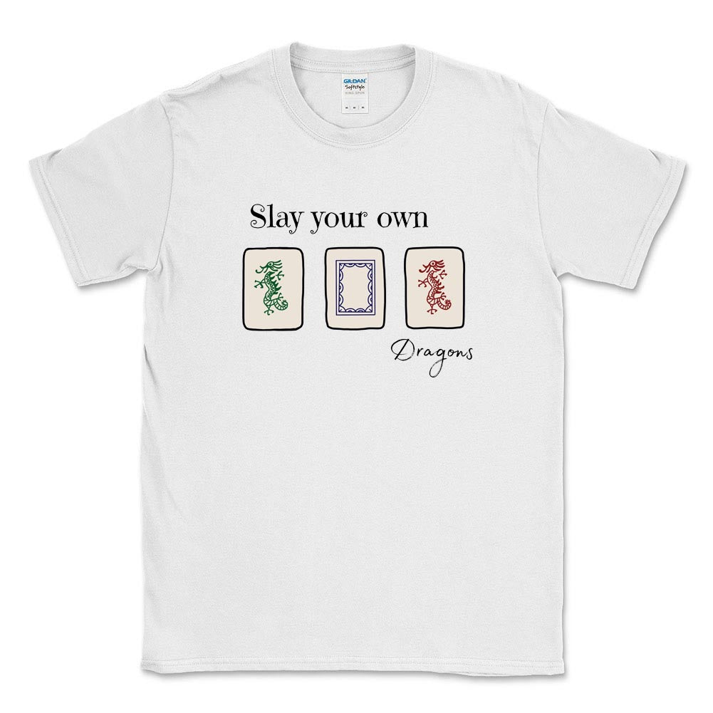SLAY YOUR OWN DRAGONS MAH JONGG TEE ~ adult ~ classic unisex fit