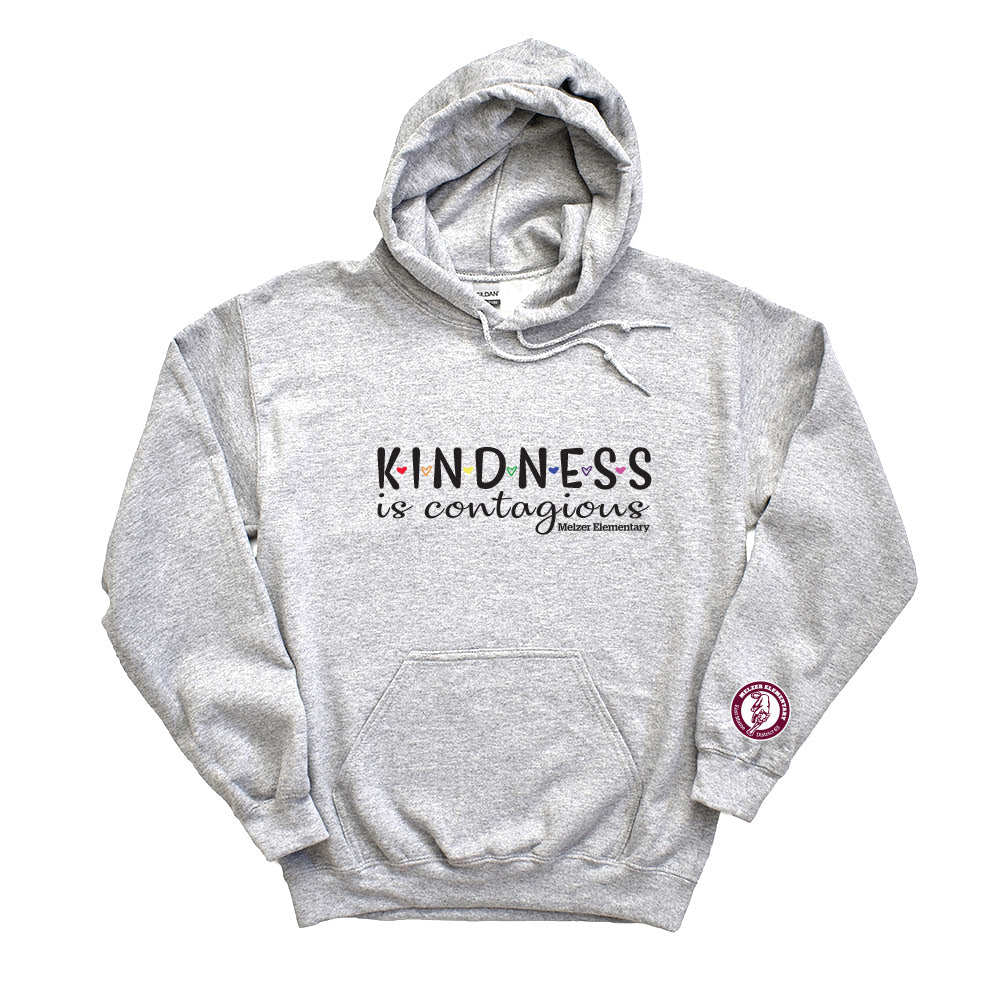 KINDNESS IS CONTAGIOUS UNISEX HOODIE ~ MELZER ELEMENTARY ~ Gildan ~ classic fit