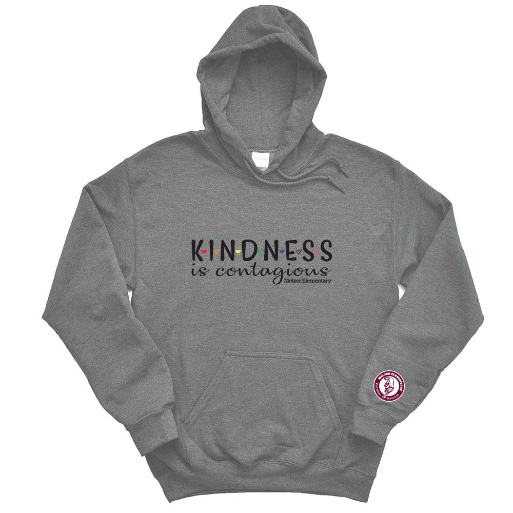 KINDNESS IS CONTAGIOUS UNISEX HOODIE ~ MELZER ELEMENTARY ~ Gildan ~ classic fit