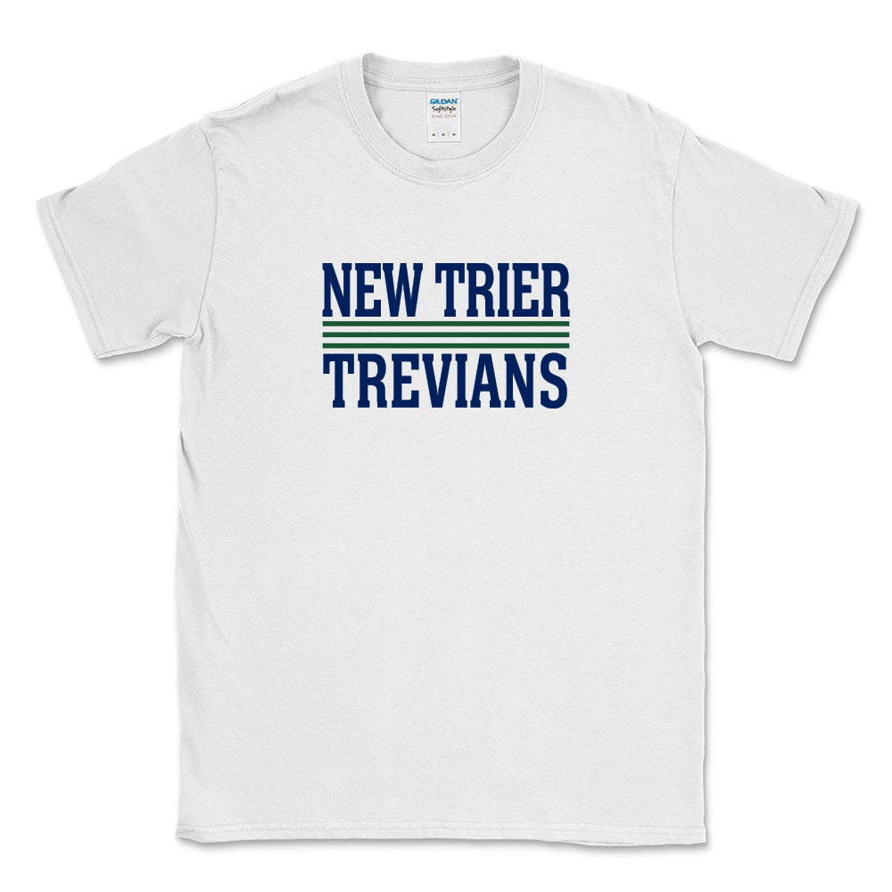 NEW TRIER STRIPES TEE ~  youth and adult ~ classic unisex fit