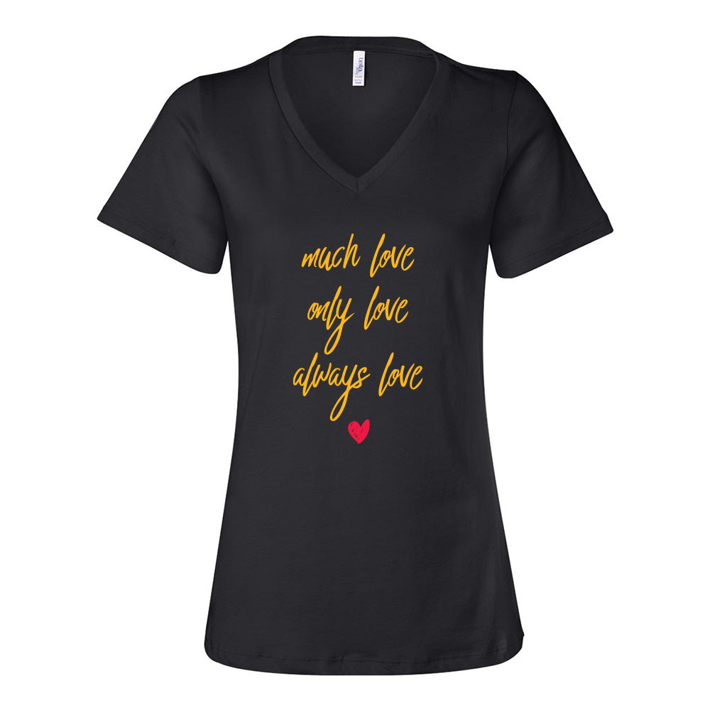 NESHAMA LOVE V-NECK TEE <br>bella + canvas <br>relaxed fit